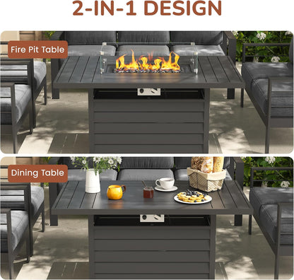 Luxury Outdoor Sofa Set with Fire Pit Table