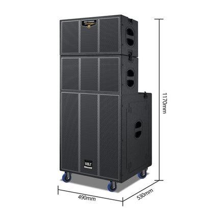 Outdoor High-Power PA Speaker with Mic & Wheels