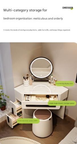 Luxury Dressing Table With LED Mirror And Stool