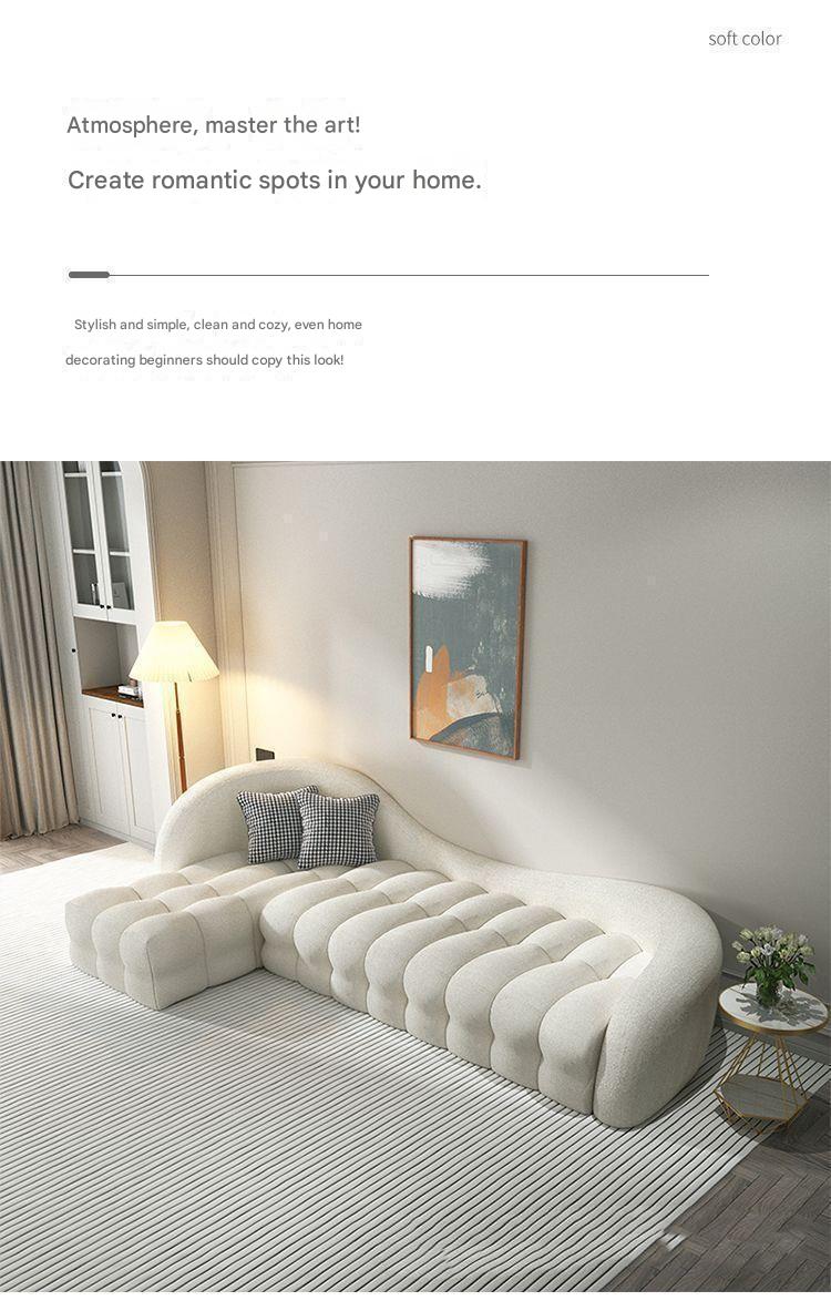 Modern Curved Sofa Set with Accent Chair And Coffee Table