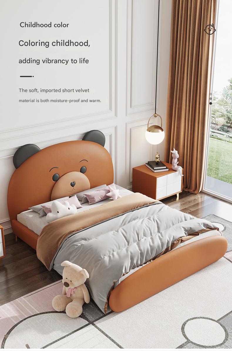 Luxary Teddy Bear Soft Leather Single Bed