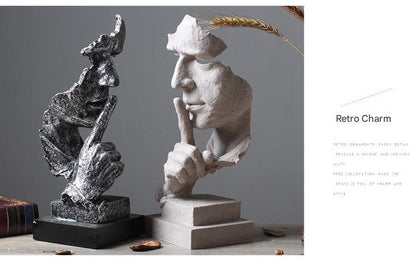 Modern Abstract Face Sculpture Resin Ornament