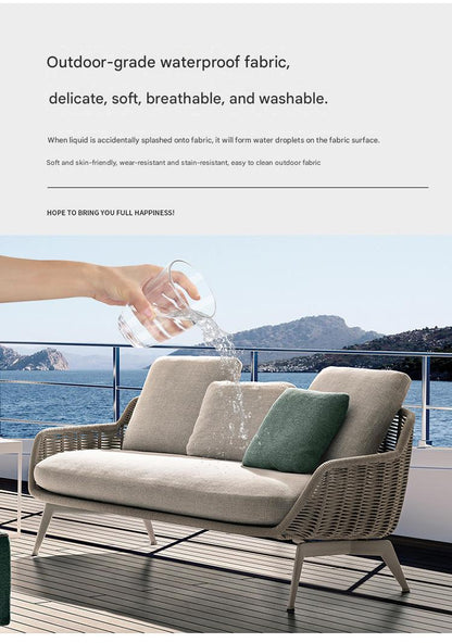 Luxury Garden Lounge Sofa with Aluminum Frame