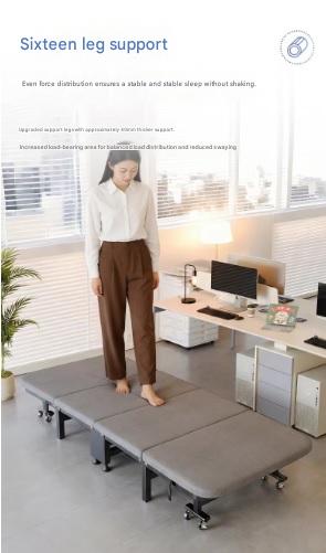 Foldable Office Nap Bed with Adjustable Backrest