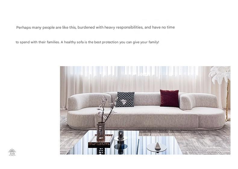 Luxury Curved Fabric Bordone Rotating Sectional Sofa Set