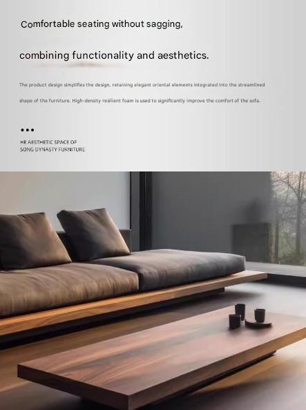 Luxury Wooden Sofa With Thick Cushions