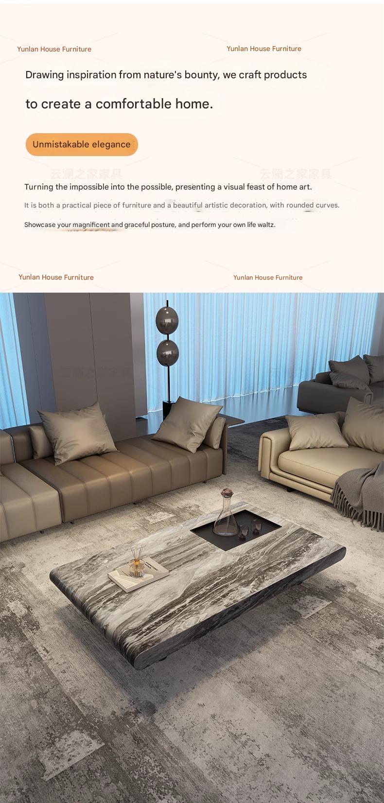 Italian Luxury Rectangular Marble Coffee Table