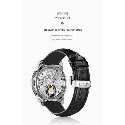 BEXEI Leather Waterproof Mechanical Men's Watch