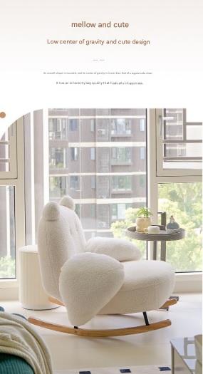 Luxury Teddy Bear Rocking Chair with Adjustable Backrest
