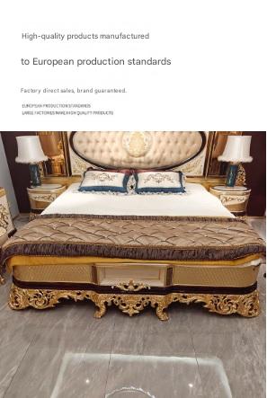 Vintage Gold Leaf 1.8 Meter Princess Double Bed