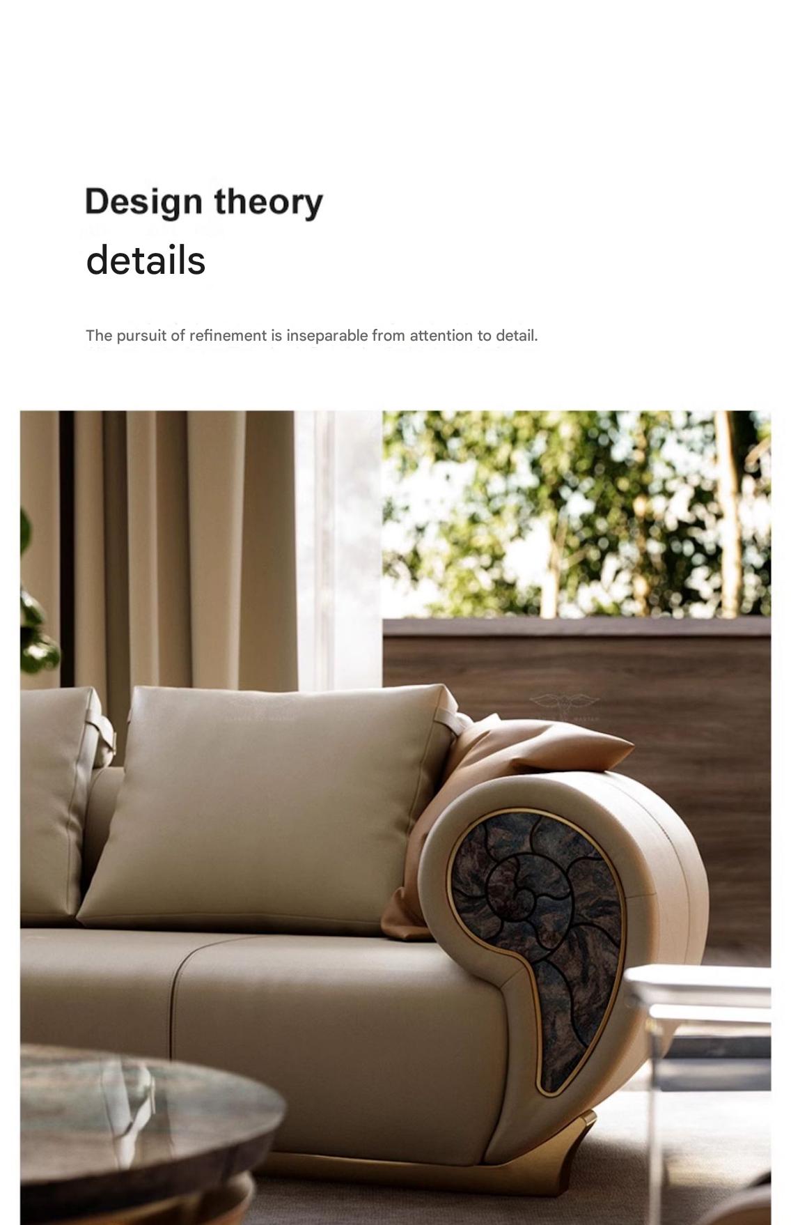 Luxury Curved Leather Sectional Sofa