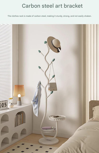 Luxury MultiFunctional Floor Standing Clothes Rack with Dual Tray