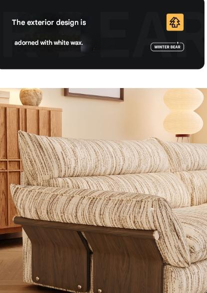 Vintage Fabric Sofa with Removable Covers