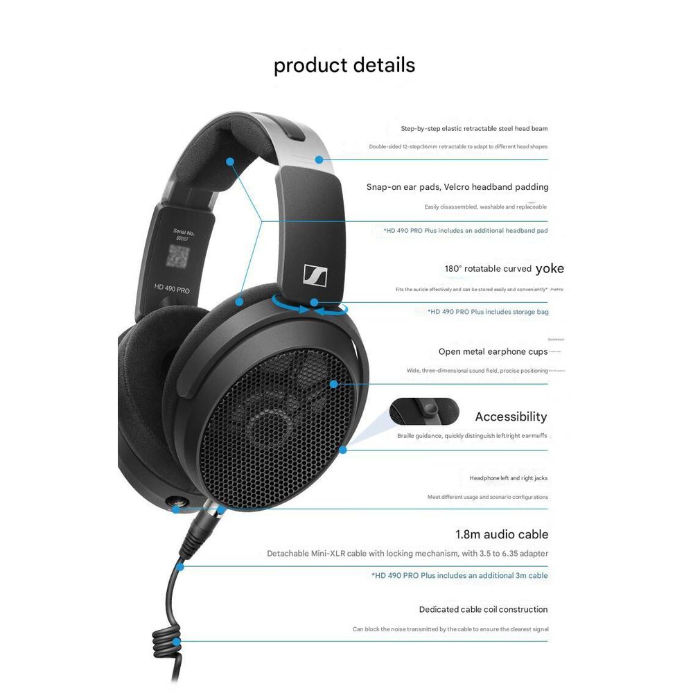 HD 490 Pro Wired Headphones