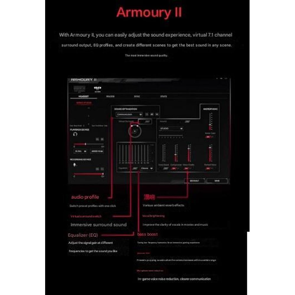 ROG Genesis 7.1 Gaming Wired Headset With Microphone