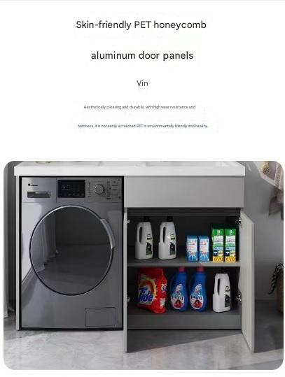 Modern Laundry Cabinet with Integrated Wash Basin