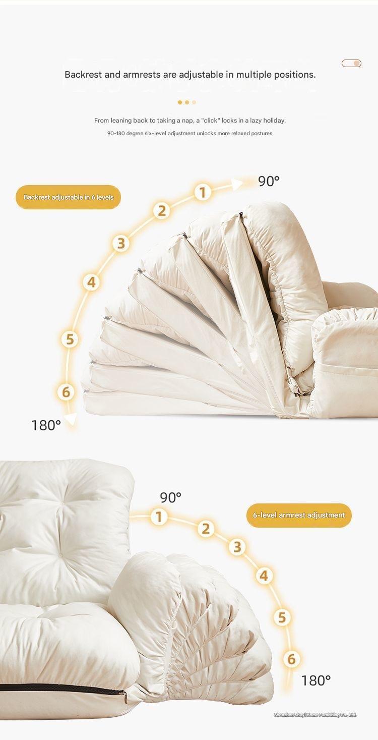 Lazy Folding Floor Sofa Bed With Adjustable Backrest