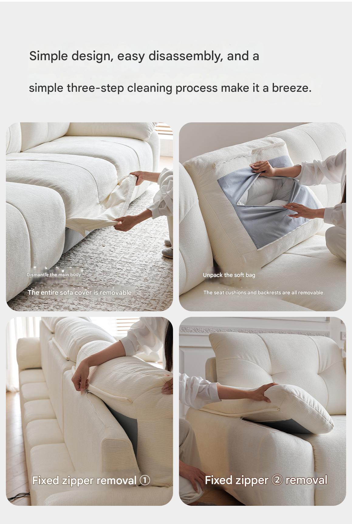 Luxury Electric Adjustable Backrest Chenille Cloud Fabric Sofa