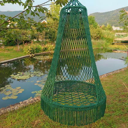 Outdoor Bohemian Hanging Chair with Tassels
