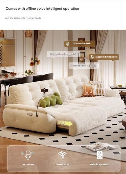 Luxury Multifunctional Retractable Fabric Sofa Bed With USB Charging
