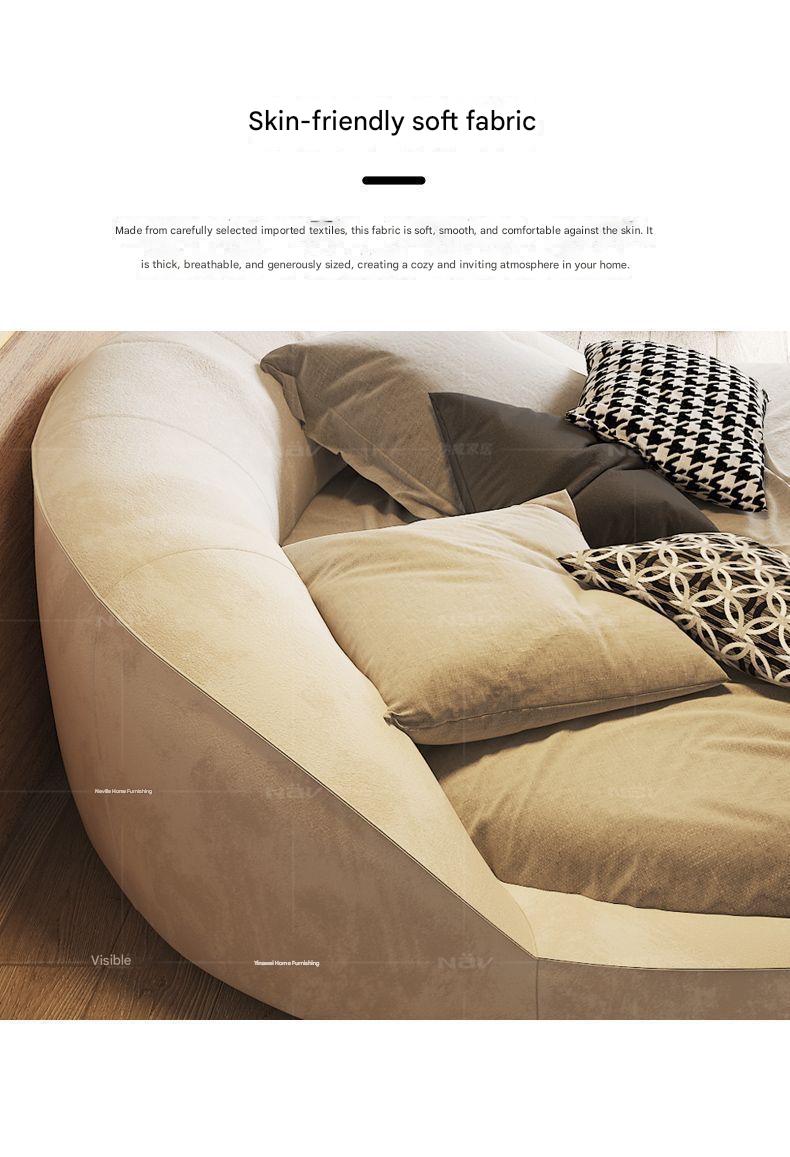Italian Luxury Fabric Round Bed