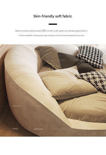 Italian Luxury Fabric Round Bed
