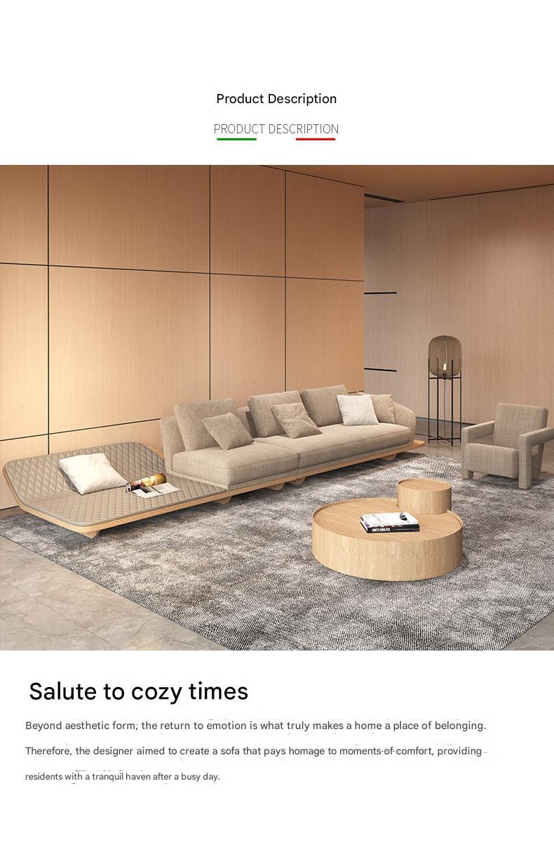 Luxury Cashmere Fabric Curved Sectional Sofa Set