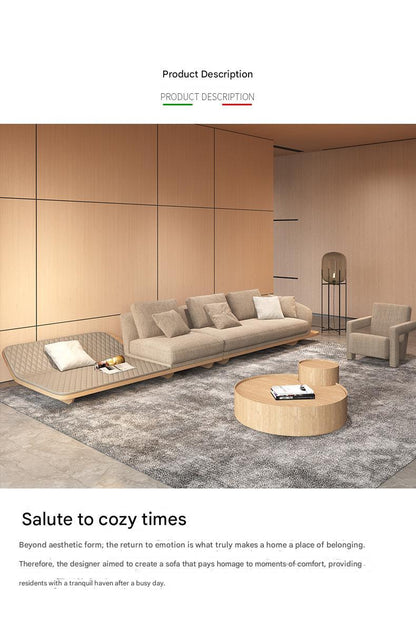 Luxury Cashmere Fabric Curved Sectional Sofa Set