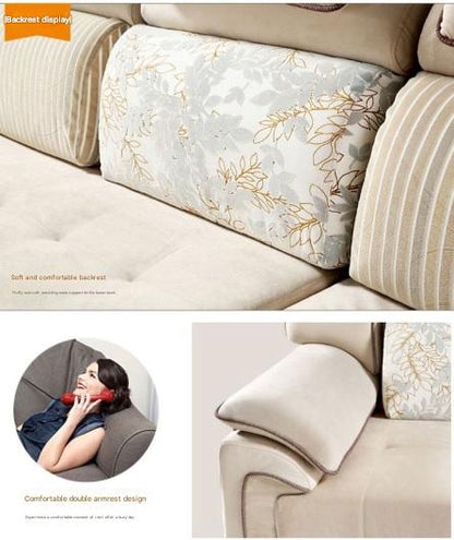 Modern L-Shaped Fabric Sectional Sofa With Adjustable Headrests