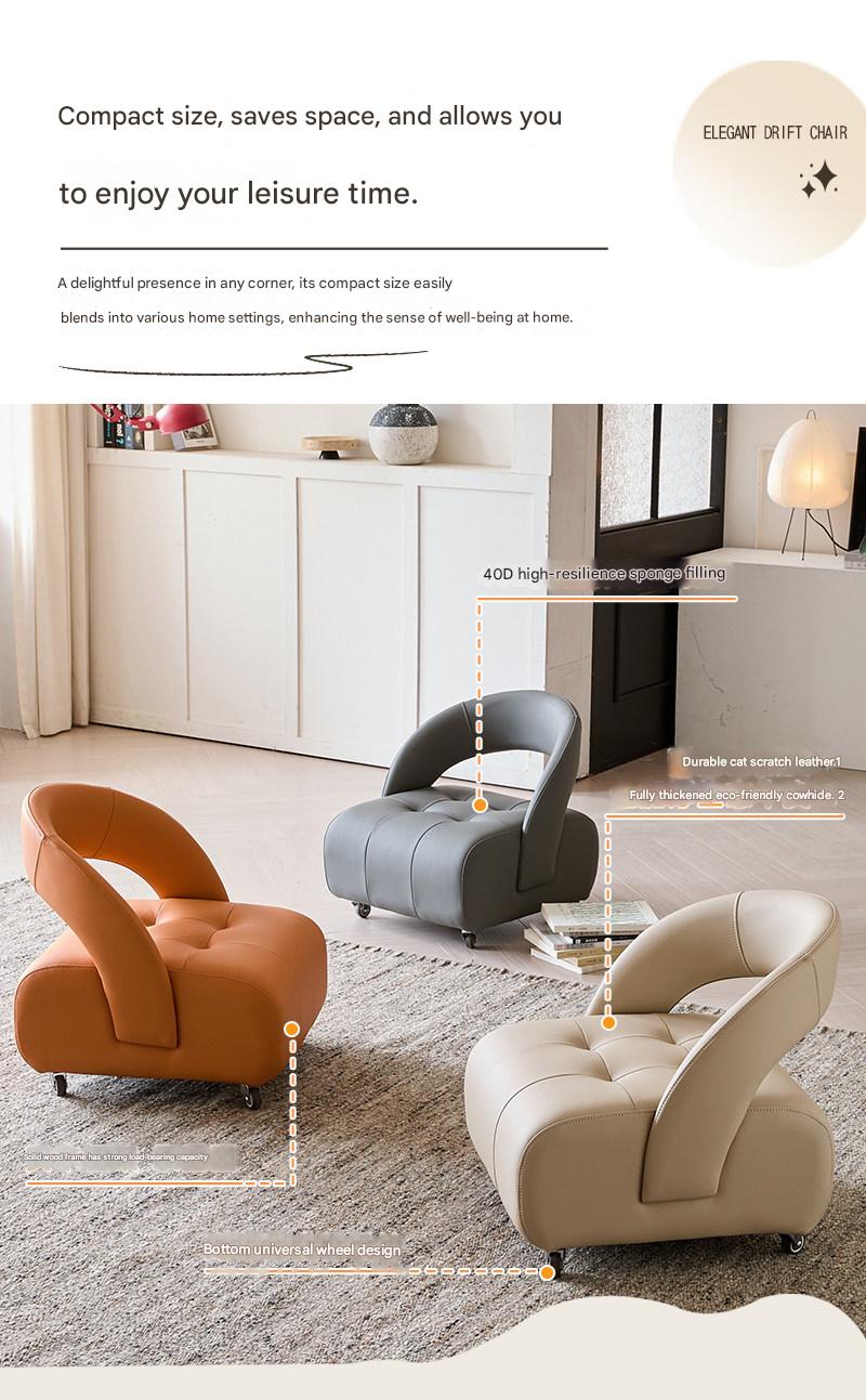 Luxury Swivel Sofa Stool With Wheels