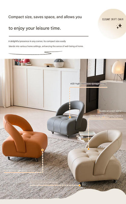 Luxury Swivel Sofa Stool With Wheels