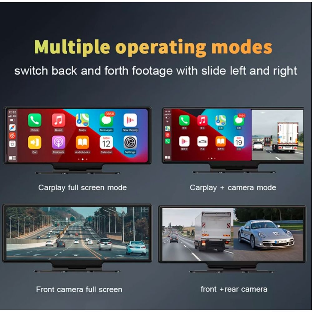 4K Full HD 10 Inch Smart Recorder GPS Dash Cam