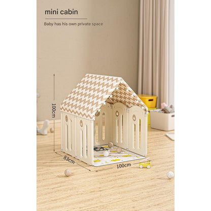 Luxury Beige Baby Fence Set with Horse & Ball Pool