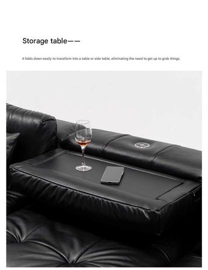 Modern Leather Lounge Sofa With Adjustable Backrest