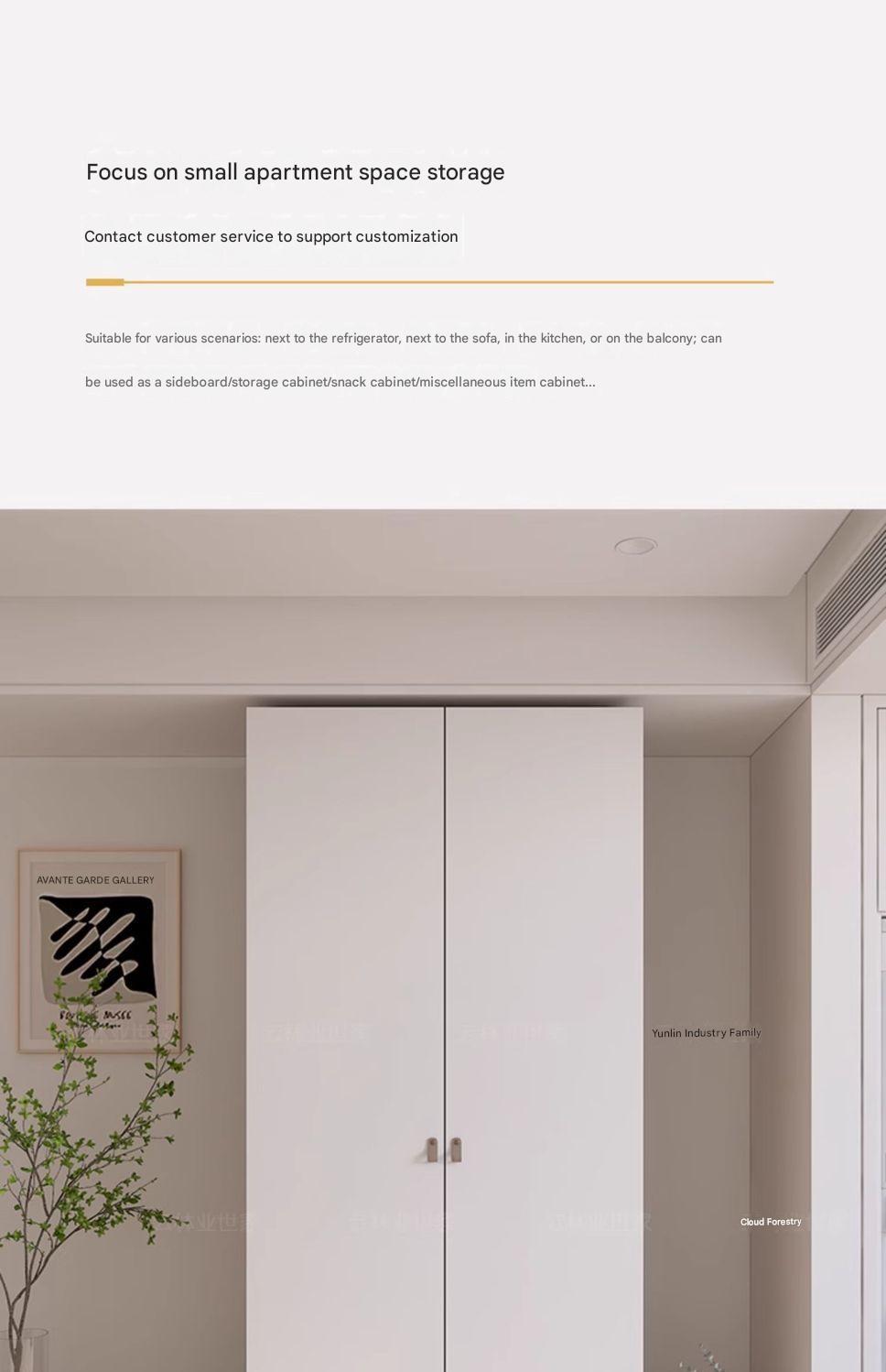 Modern Wooden Wardrobe Storage Cabinet with Shelves