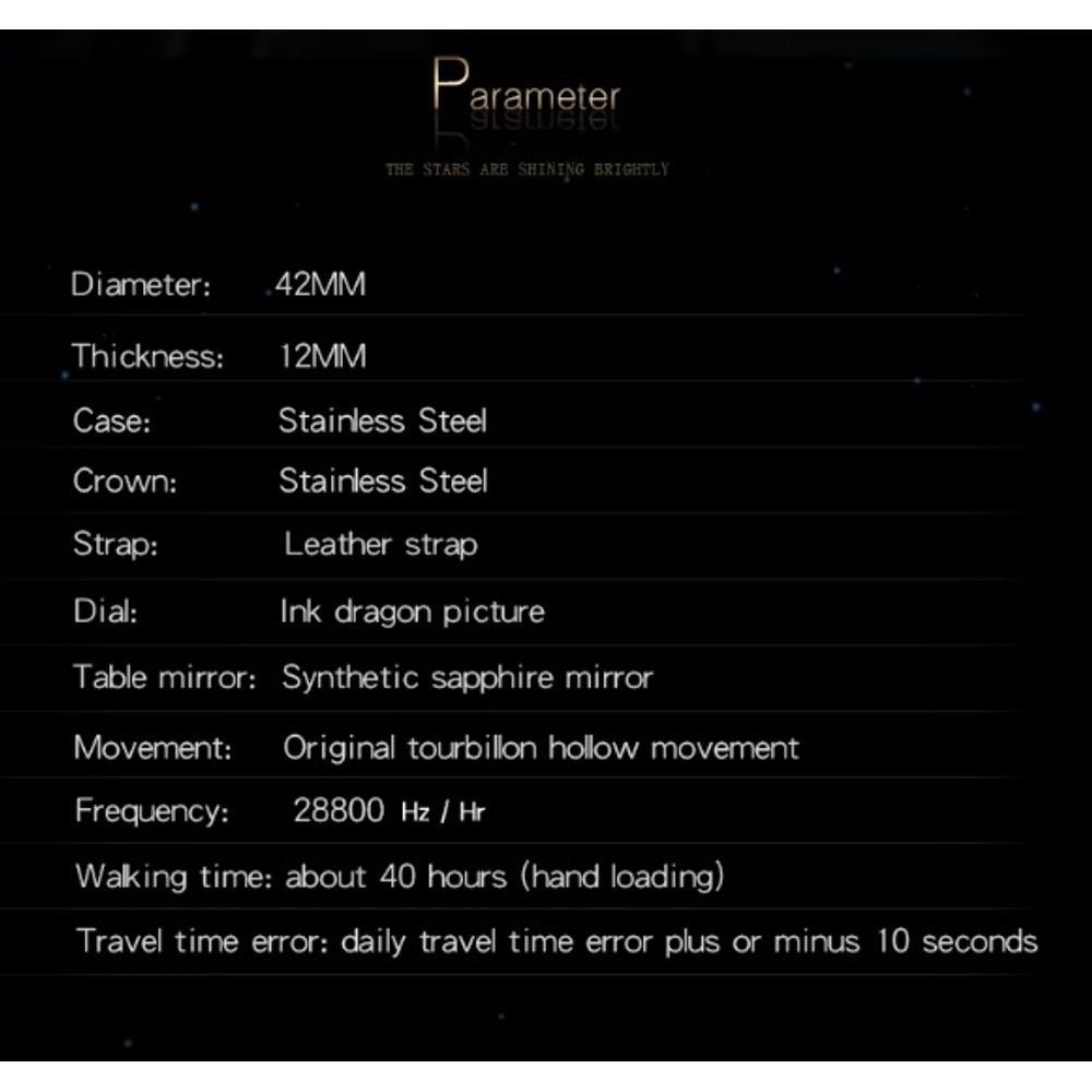 AESOP Tourbillon Ink Painting Mechanical Waterproof Men's Watch