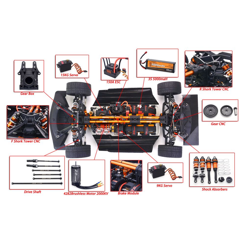 ZD 1/7 Scale Electric 130km/H Hyper Remote Control Car