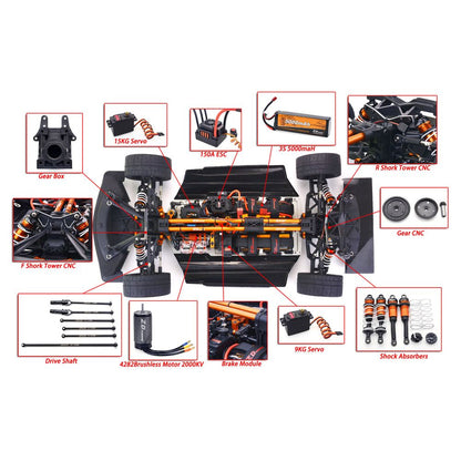 ZD 1/7 Scale Electric 130km/H Hyper Remote Control Car
