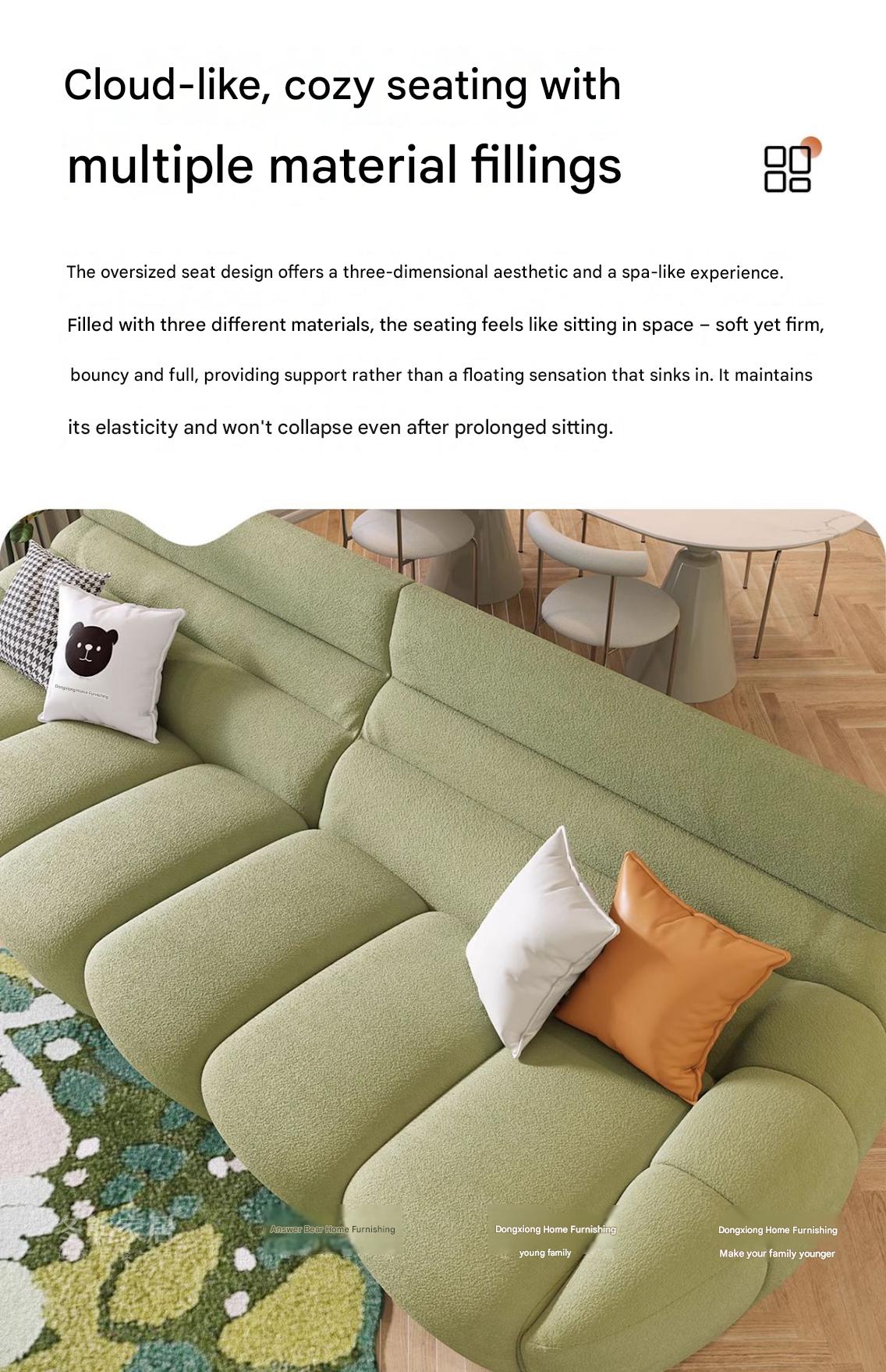French Retro Pumpkin Fabric Sofa