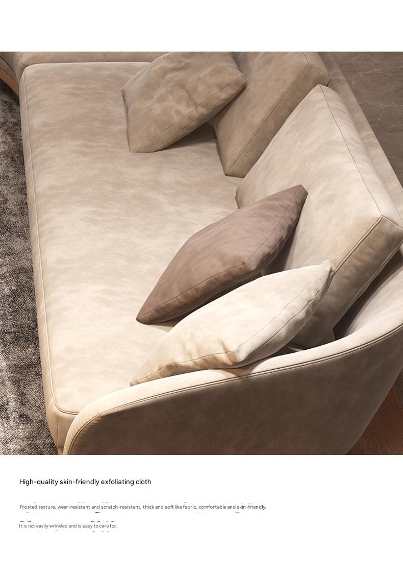 Luxury Cashmere Fabric Curved Sectional Sofa Set