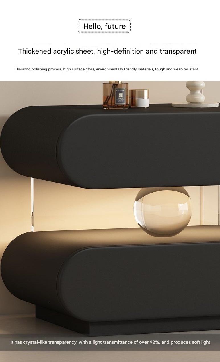 Luxury Wooden Bedside Table With Acrylic Sensor Light