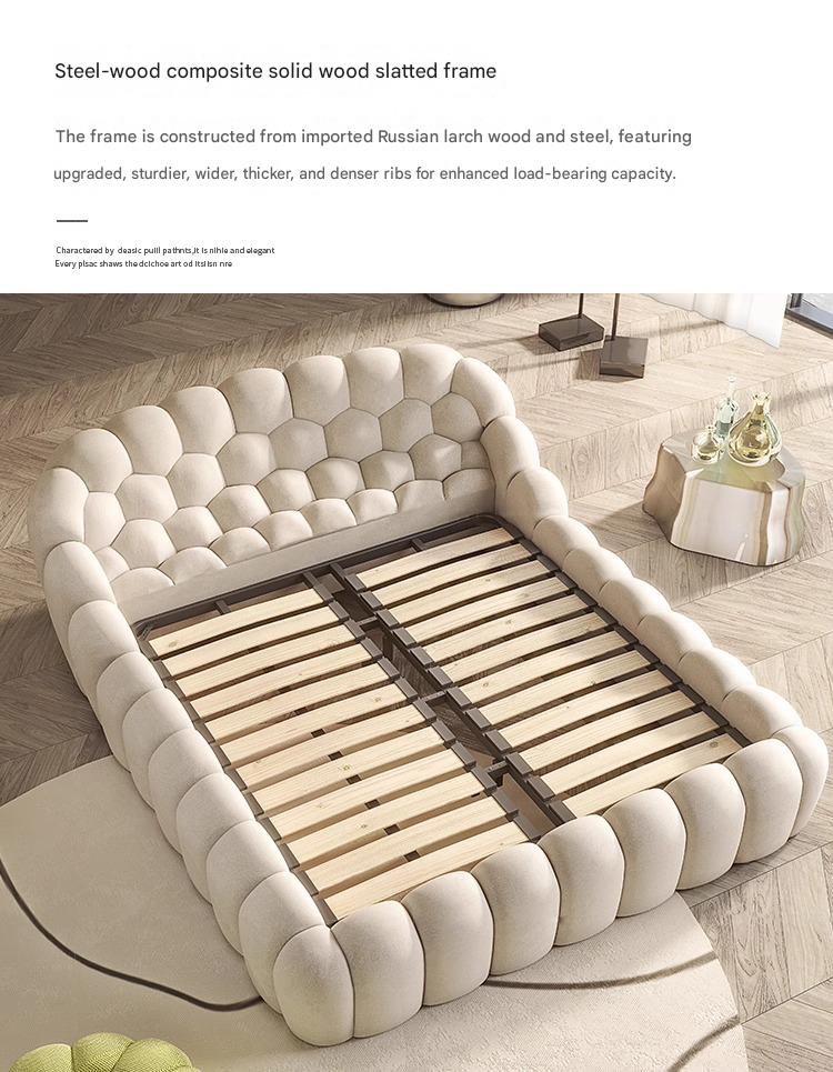 Luxury Elegant Teddy Velvet Bubble Bed