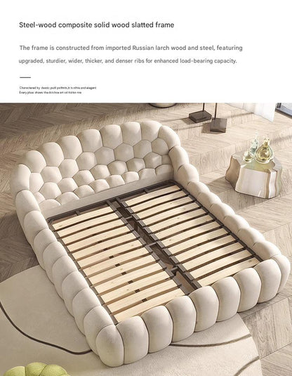 Luxury Elegant Teddy Velvet Bubble Bed