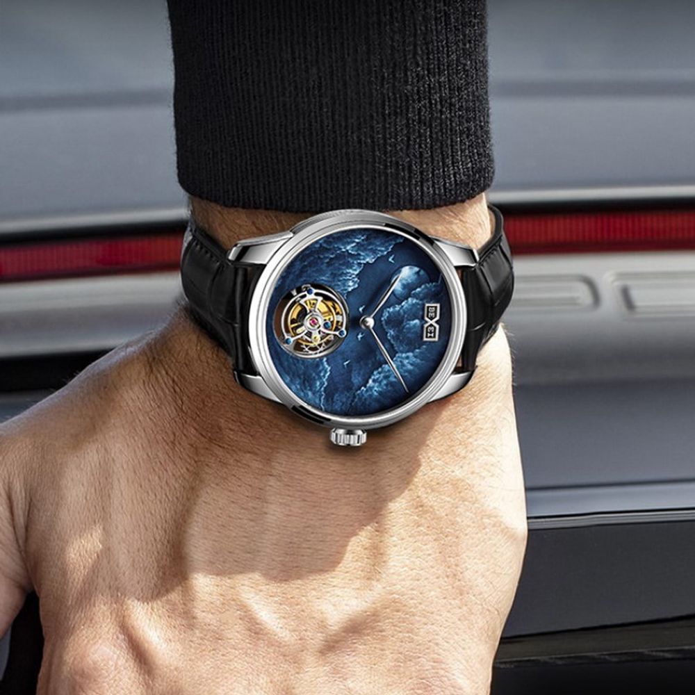 BEXEI Leather Waterproof Mechanical Men's Watch