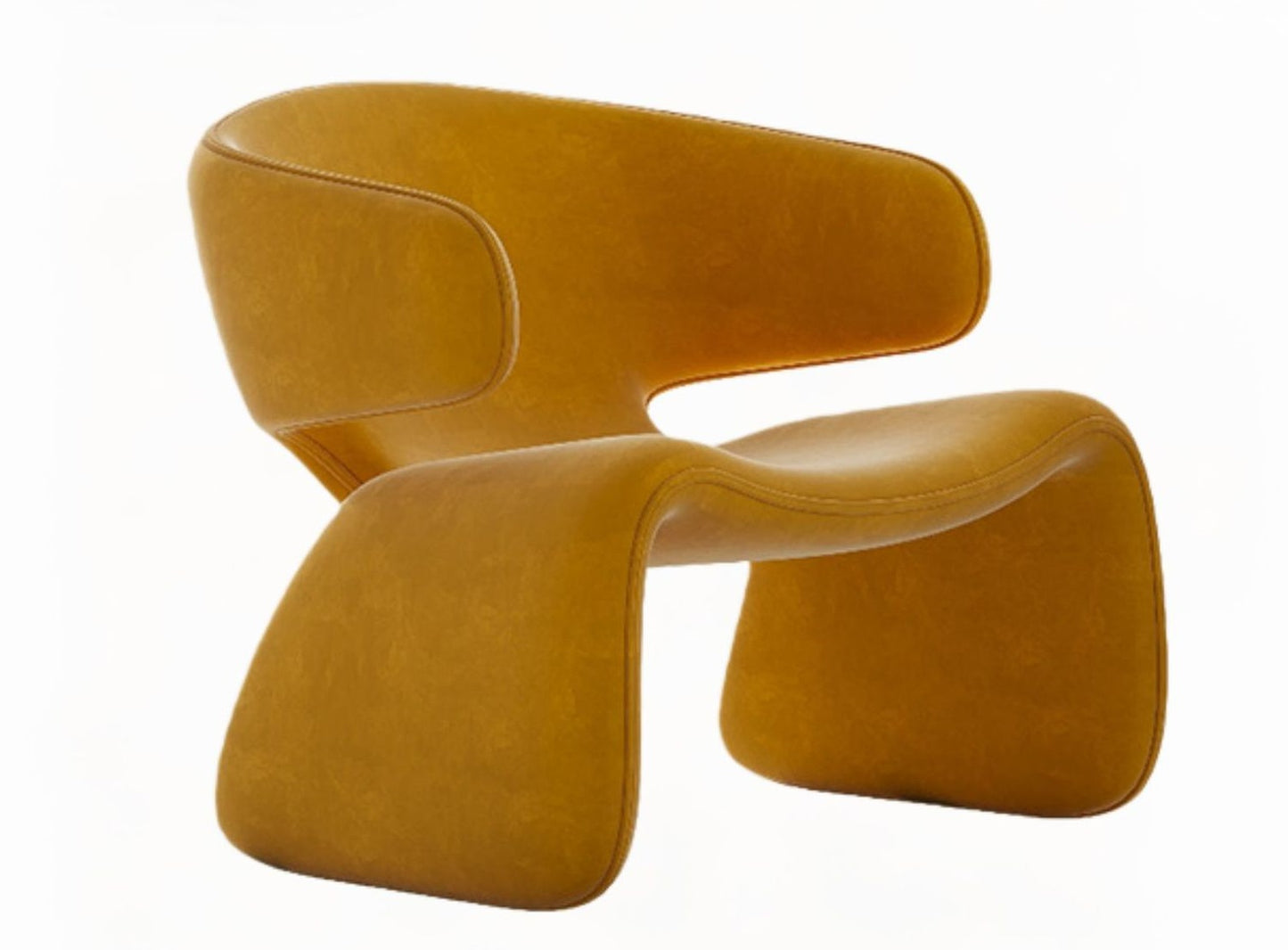 Modern Designer Lounge Chair with Curved Backrest