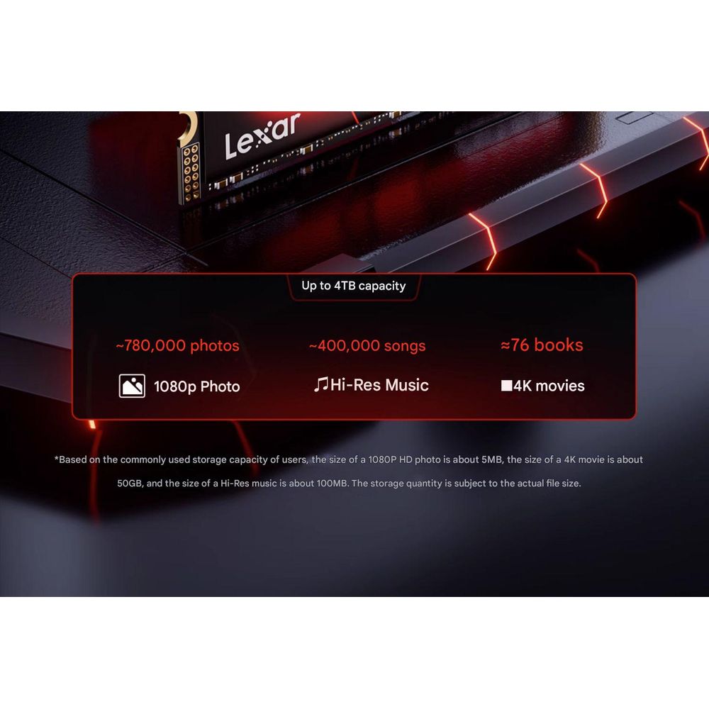Lexar M.2 2280 PCIe Gen4x4 4TB NVME Solid State Drive