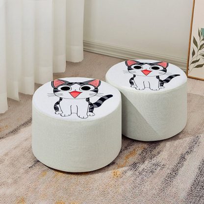 2 Pcs 3D Cartoon Style Plush Pouf Chair