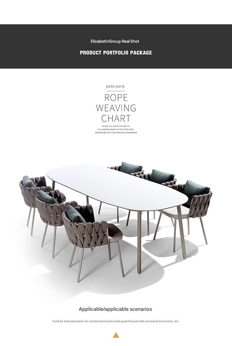 Luxury Outdoor Rattan Dining Table Set with 6 Chairs