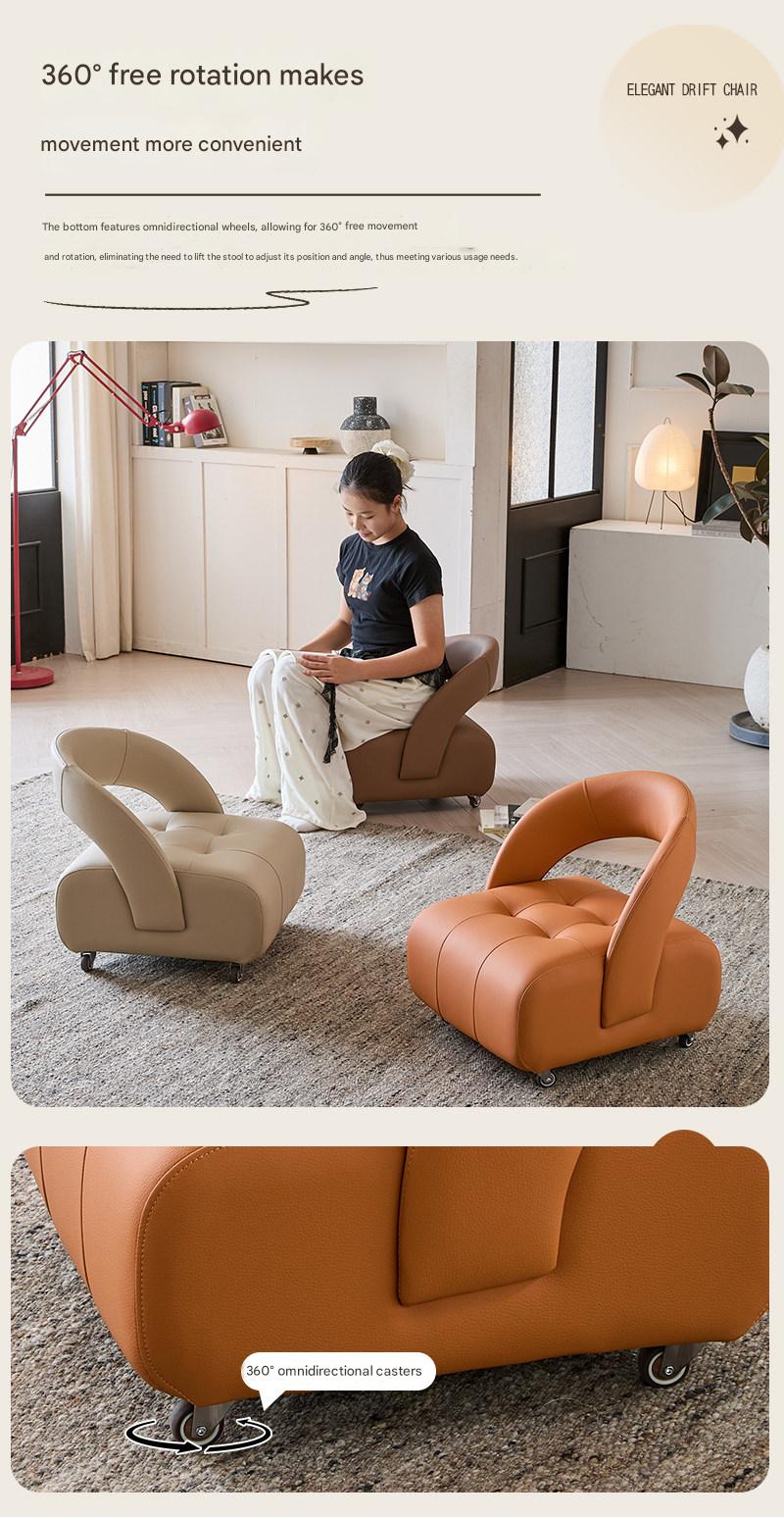 Luxury Swivel Sofa Stool With Wheels