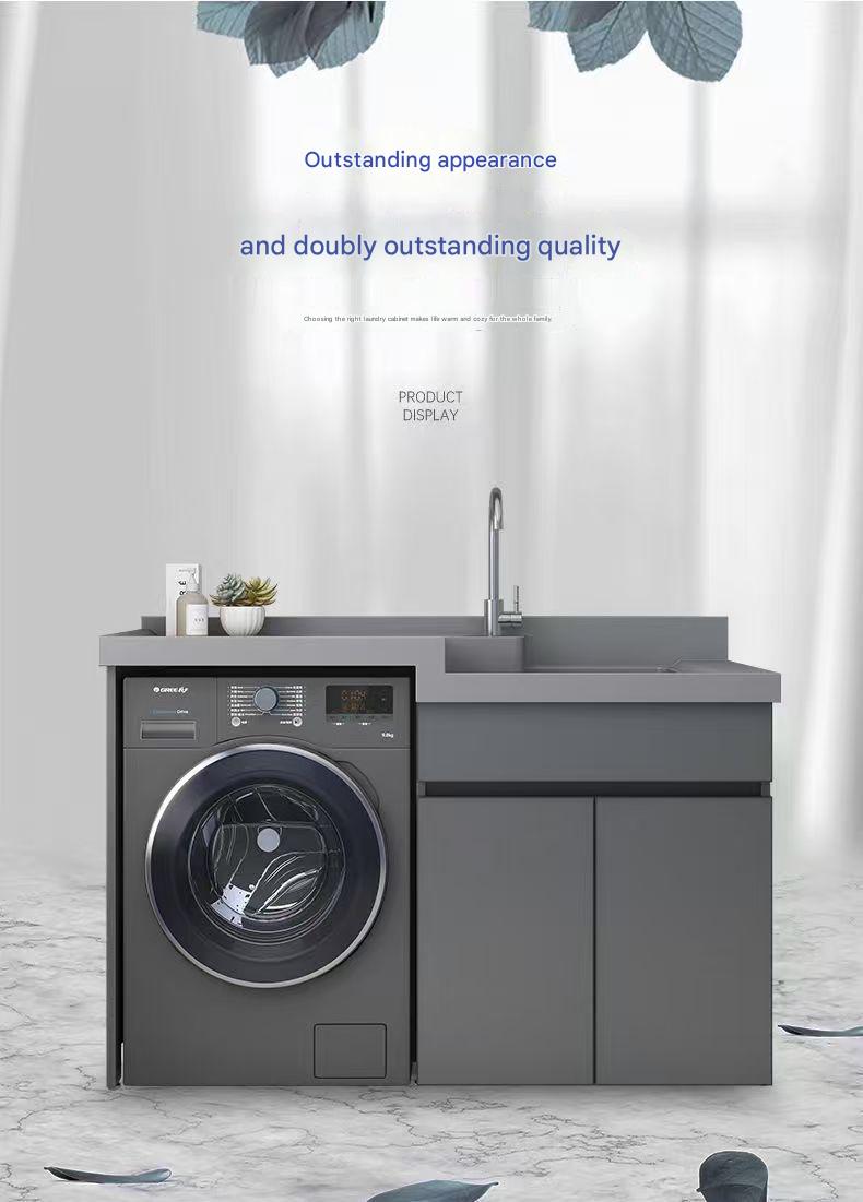 Modern Laundry Cabinet with Integrated Wash Basin